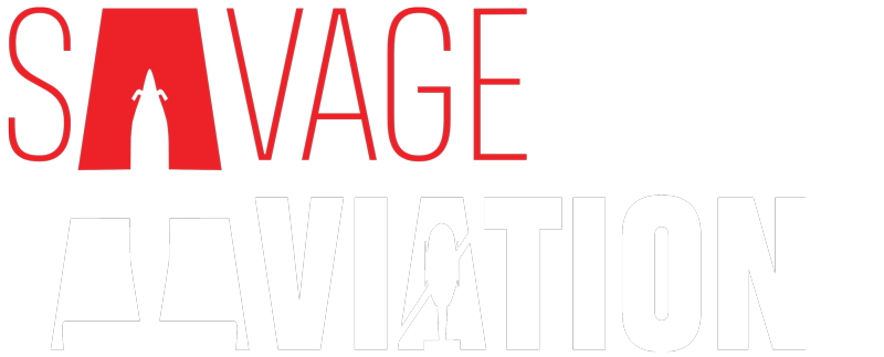 savage aviation plane TM white and red